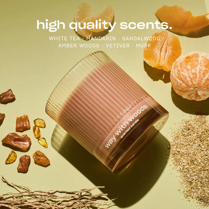 Way with Woods Luxury Scented Candle by Snif, Inviting, Crisp Scent, 50+ Hours, 100% Cotton Fiber Wicks, Soy Wax Blend, Non-Toxic, Vegan, 8.5 oz