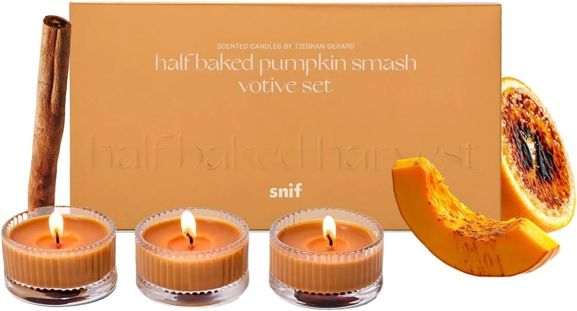 Half Baked Pumpkin Smash Scented Votive Candles by Snif, Fall Scent