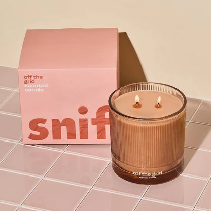 Off The Grid Luxury Scented Candle by Snif, Warm and Calming Candle, 50+ Hours, 100% Cotton Fiber Wicks, Soy Wax Blend, Non-Toxic, Vegan, 8.5 oz