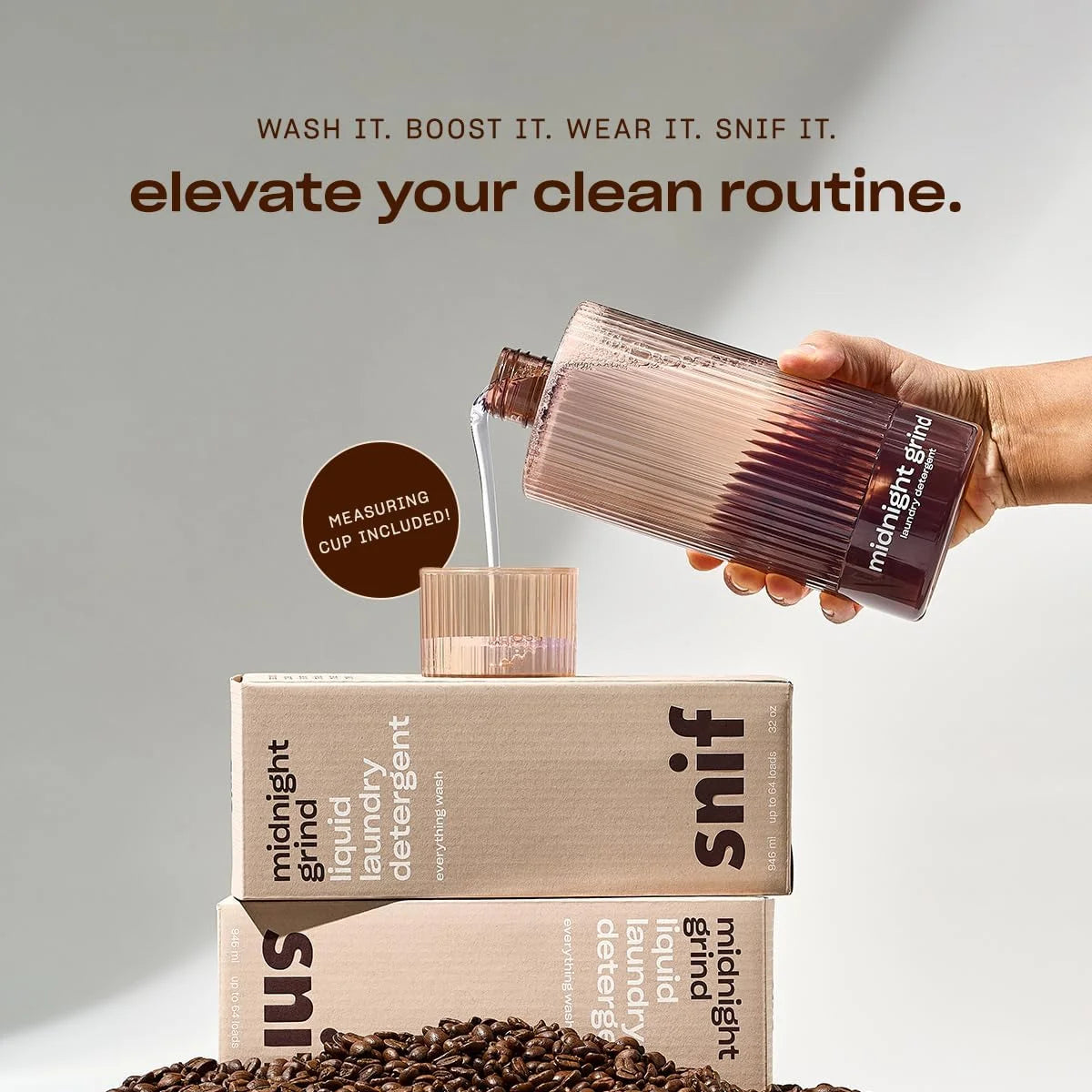 Snif Midnight Grind Non-Toxic Luxury Laundry Detergent, 64 Loads, 32oz