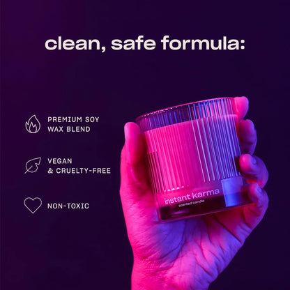 Instant Karma Luxury Scented Candle by Snif, Dark and Dreamy Scent, 50+ Hours, 100% Cotton Fiber Wicks, Soy Wax Blend, Non-Toxic, Vegan, 8.5 oz