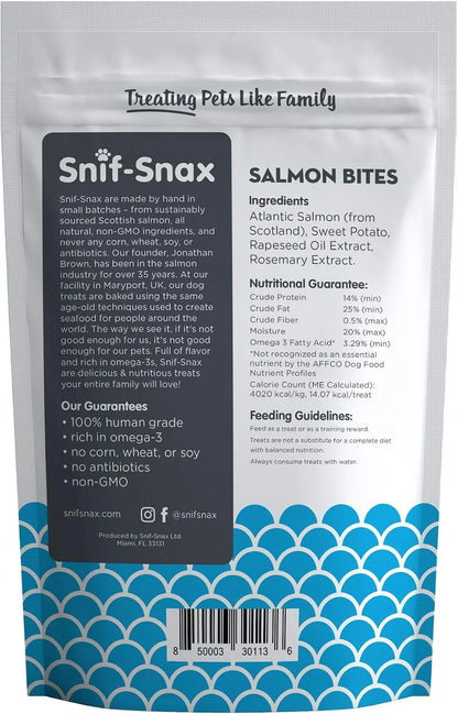 Snif-Snax™ Human Grade Dog Treats - All-Natural Smoked Salmon & Sweet Potato Bites, 4oz