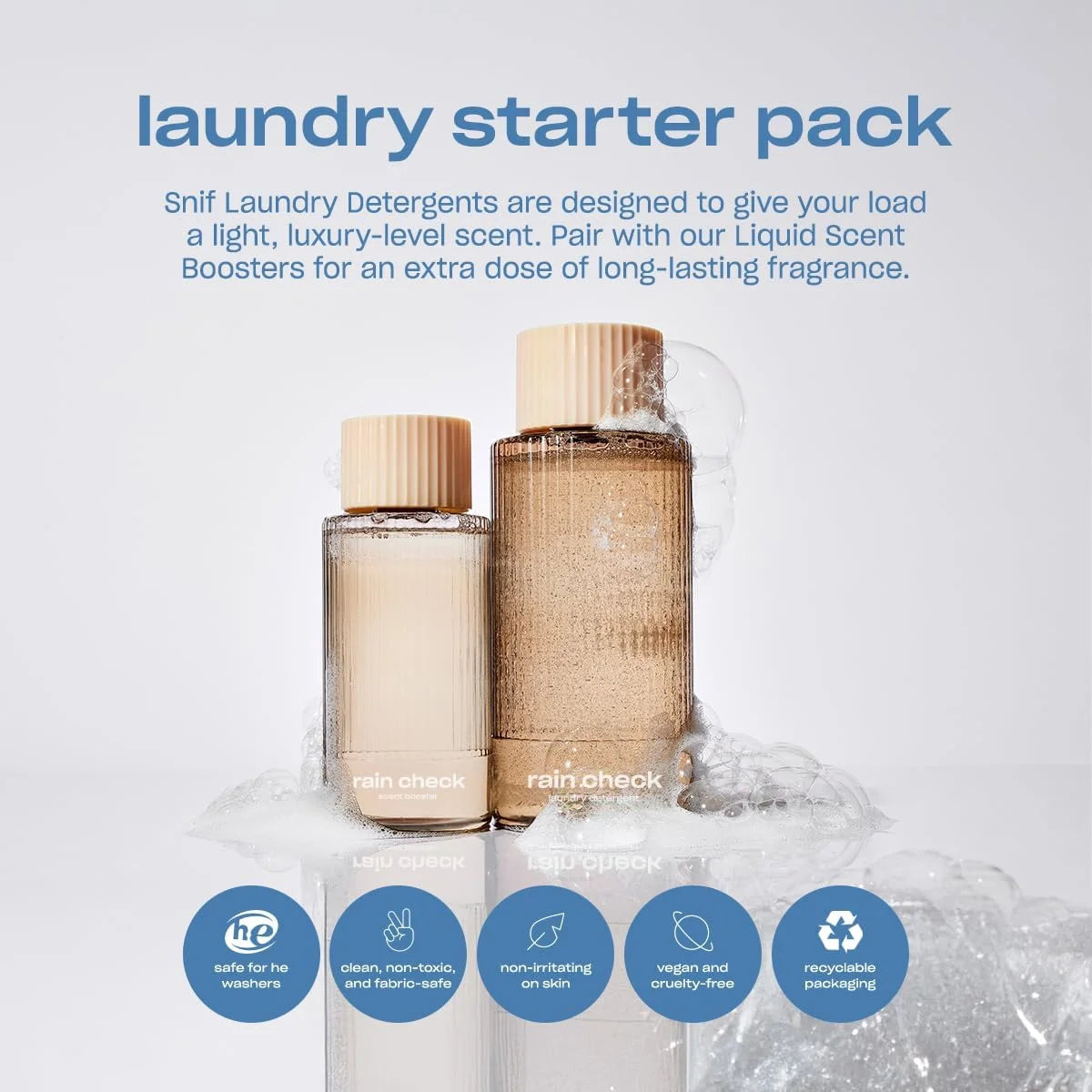 Snif Rain Check Scented Liquid Laundry Detergent, Non-Toxic, 32 Loads,16oz