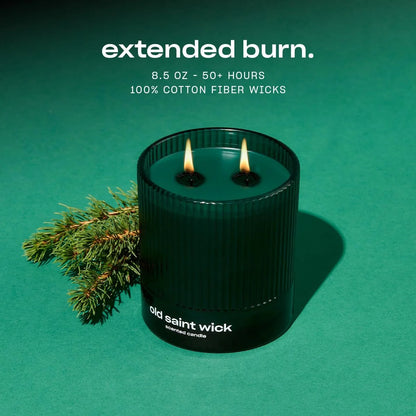 Old Saint Wick Scented Holiday Candle by Snif, Woody, Aromatic, Fir Scent, 50+ Hours, 100% Cotton Fiber Wicks, Soy Wax Blend, Non-Toxic, Vegan, 8.5oz
