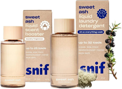 Snif Sweet Ash 16oz Laundry Detergent and 8.5oz Scent Booster Starter Pack