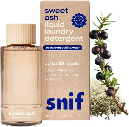 Snif Sweet Ash Scented Liquid Laundry Detergent, Non-Toxic, 32 Loads, 16oz