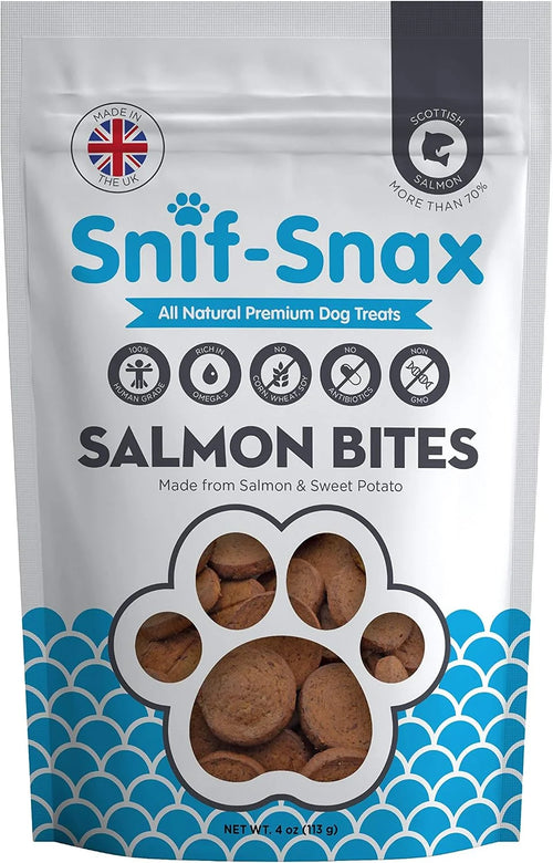 Snif-Snax™ Human Grade Dog Treats - All-Natural Smoked Salmon & Sweet Potato Bites, 4oz