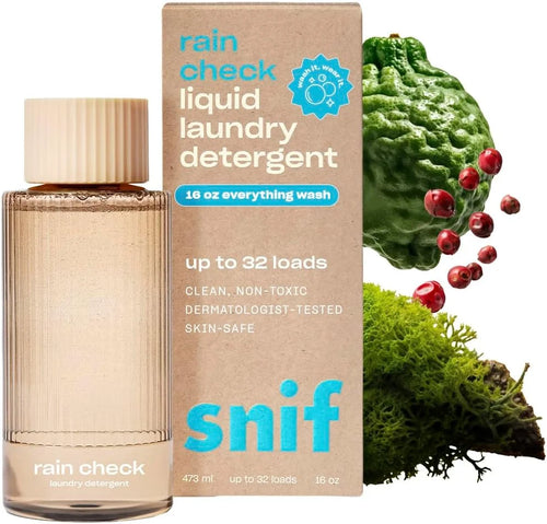 Snif Rain Check Scented Liquid Laundry Detergent, Non-Toxic, 32 Loads,16oz