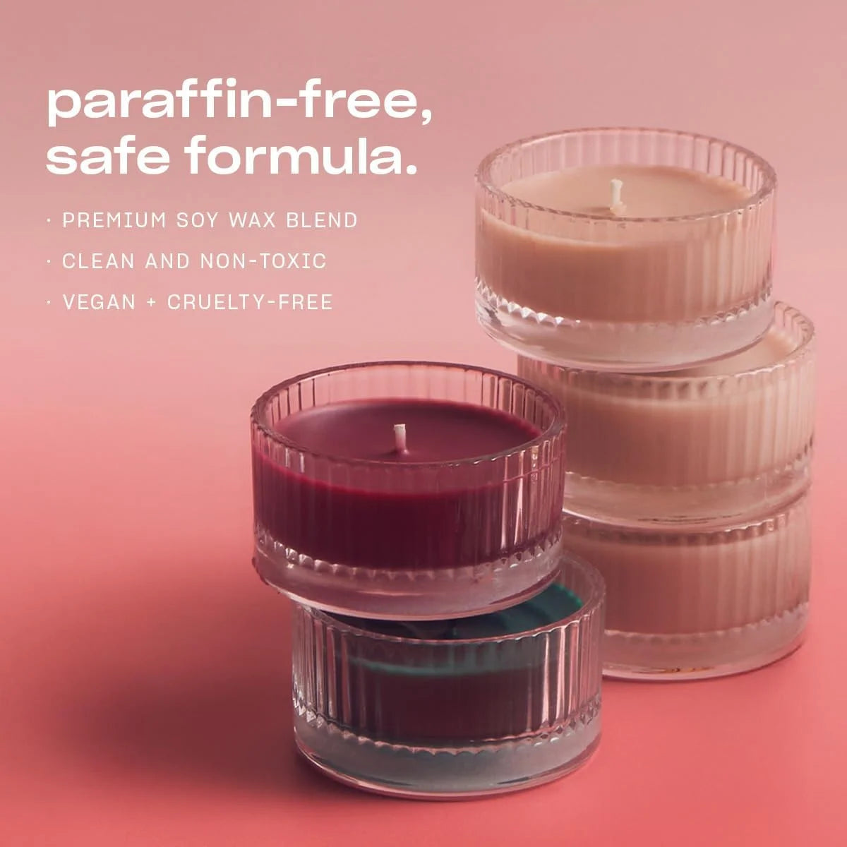 Snif Festive Flame Votive Candle Set, 5 Premium Holiday Scented Candles