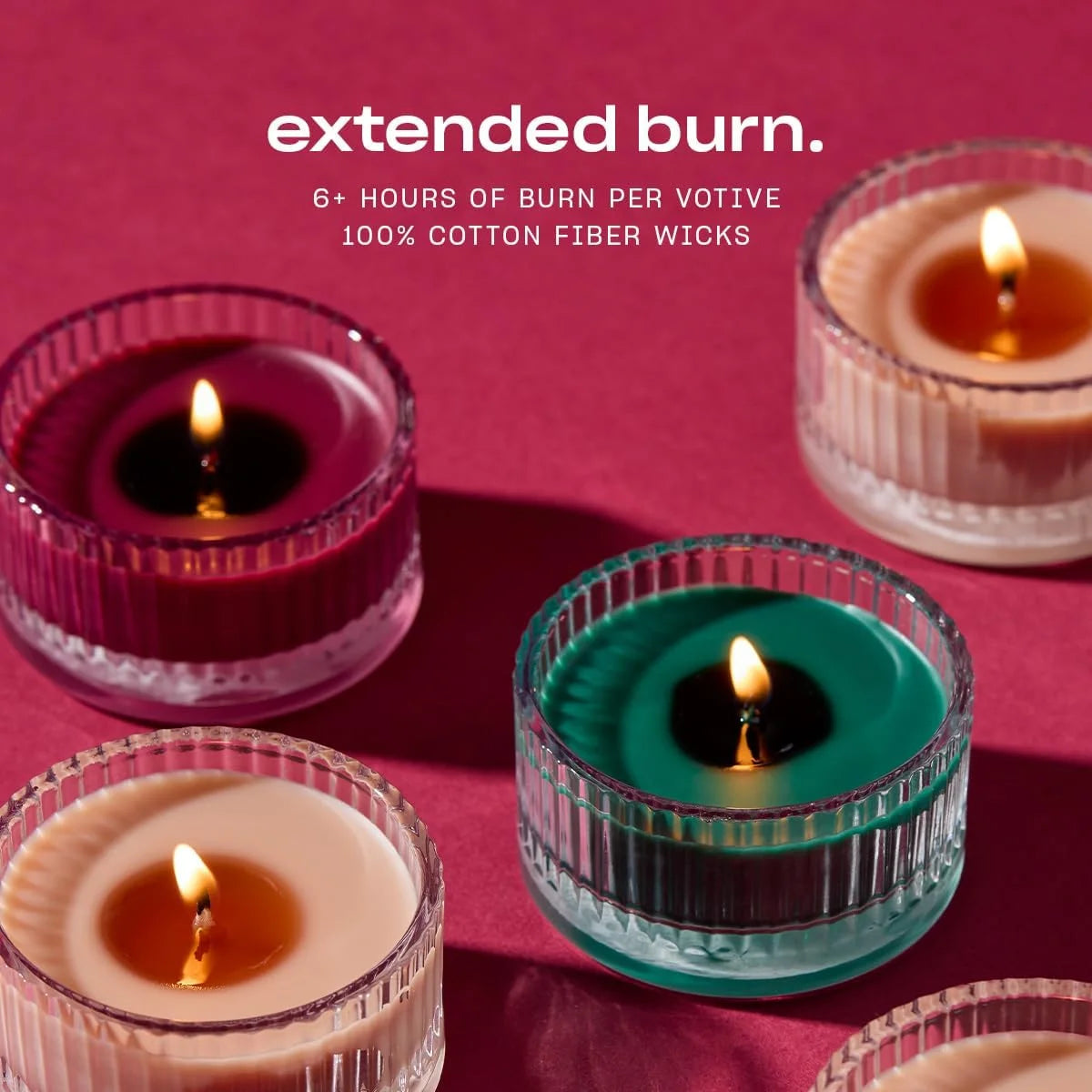 Snif Festive Flame Votive Candle Set, 5 Premium Holiday Scented Candles