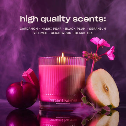 Instant Karma Luxury Scented Candle by Snif, Dark and Dreamy Scent, 50+ Hours, 100% Cotton Fiber Wicks, Soy Wax Blend, Non-Toxic, Vegan, 8.5 oz