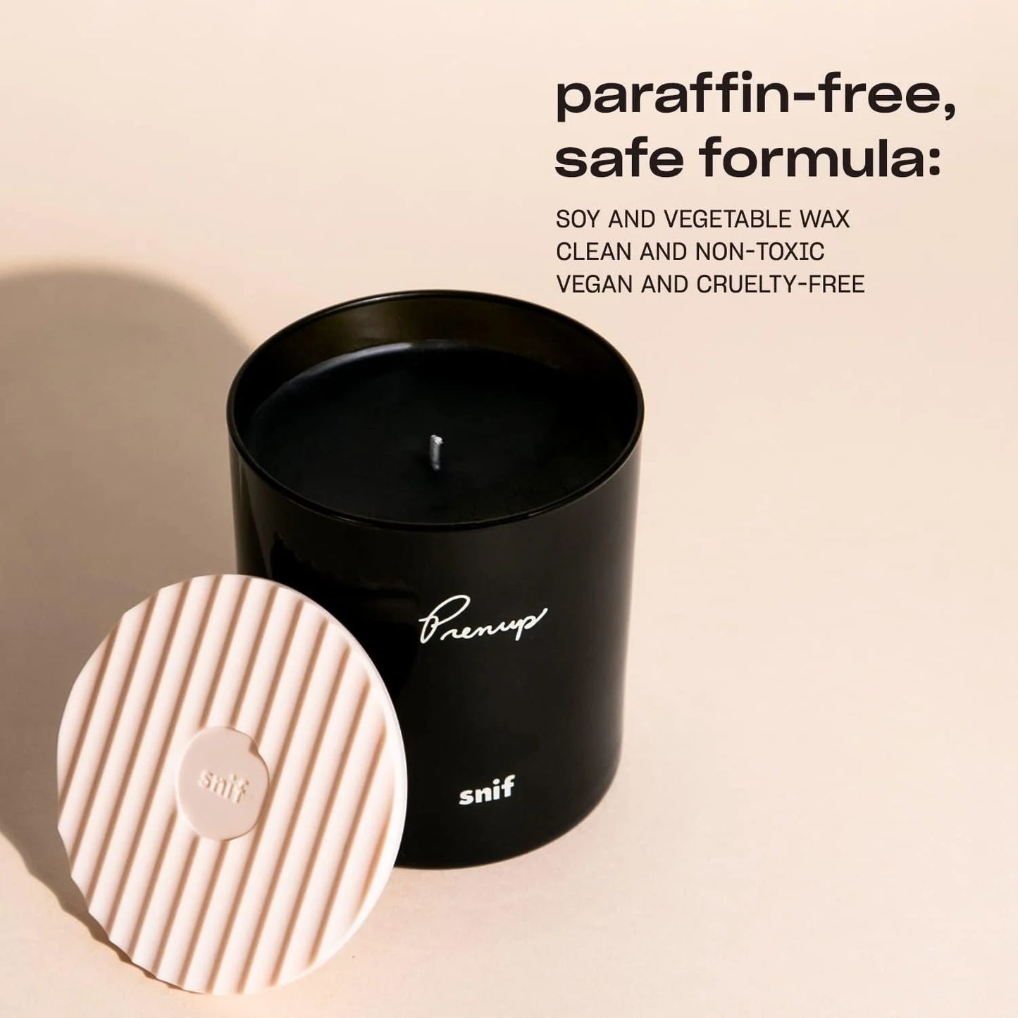 Prenup Luxury Scented Candle by Snif, Musky and Smooth Scent, 50+ Hours, 100% Cotton Fiber Wicks, Soy Wax Blend, Non-Toxic, Vegan, 8.5 oz