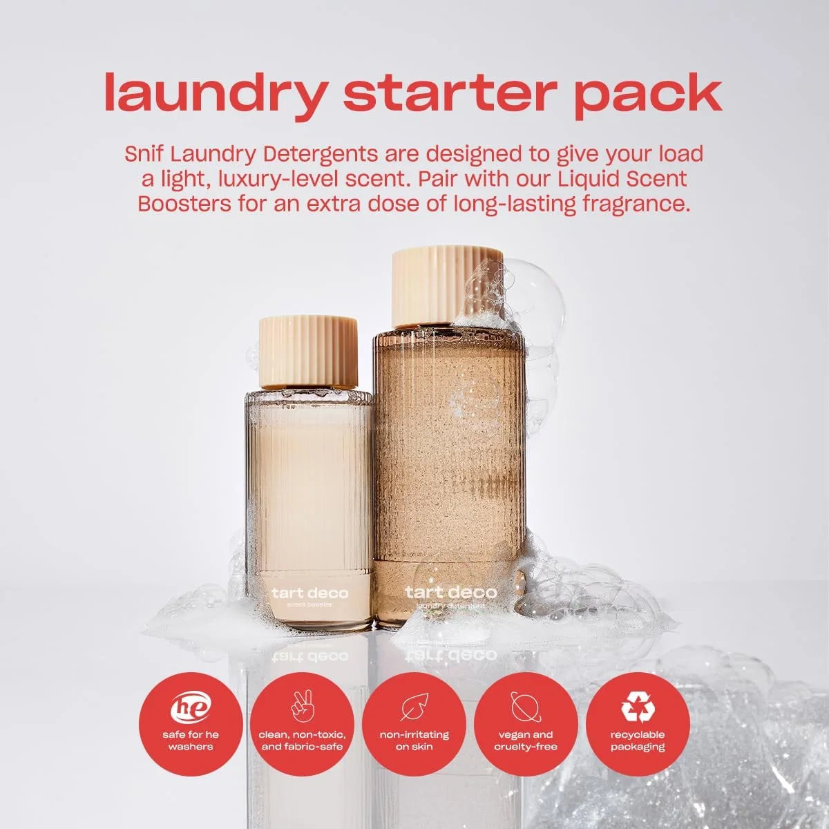 Snif Tart Deco Scented Liquid Laundry Detergent, Non-Toxic, 32 Loads, 16oz